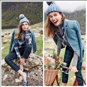 J. Crew Campbell Herringbone Blazer Jacket 100% Wool Size 12T Academia